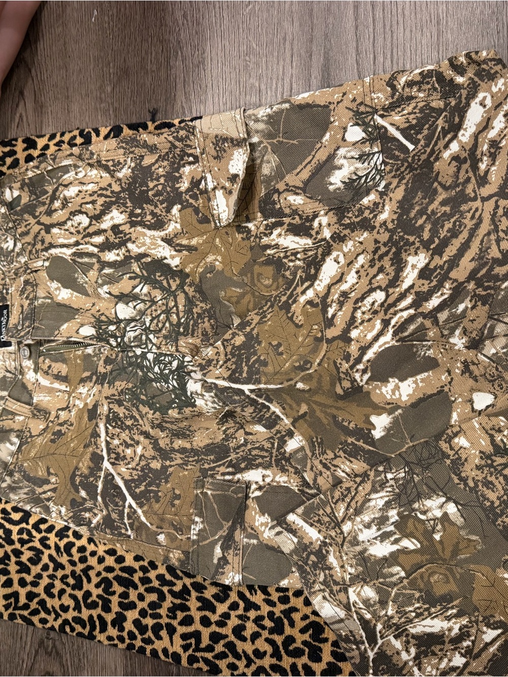 Camouflage Cargo Skirt in Brown & Olive Print